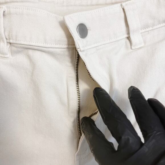 BP Straight Leg High-Waist Denim Jeans Bone Cream Size 10 - Picture 7 of 8